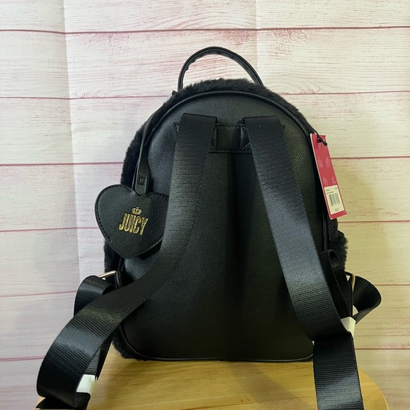 Juicy Couture NWT Faux Fur Black BackPack - Picture 11 of 11